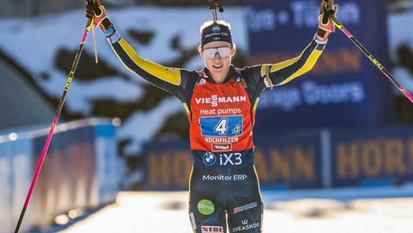 Олимпийская чемпионка по биатлону выиграла первое золото за три года –эмоциональные кадры