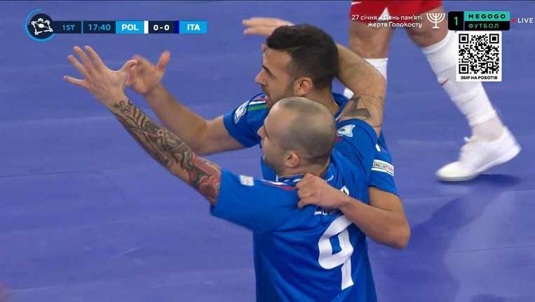 Сборная Италии по футзалу / Скриншот с трансляции