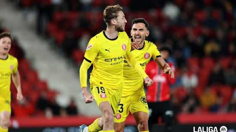 Игроки Жироны празднуют гол / Фото с официального сайта Ла Лиги