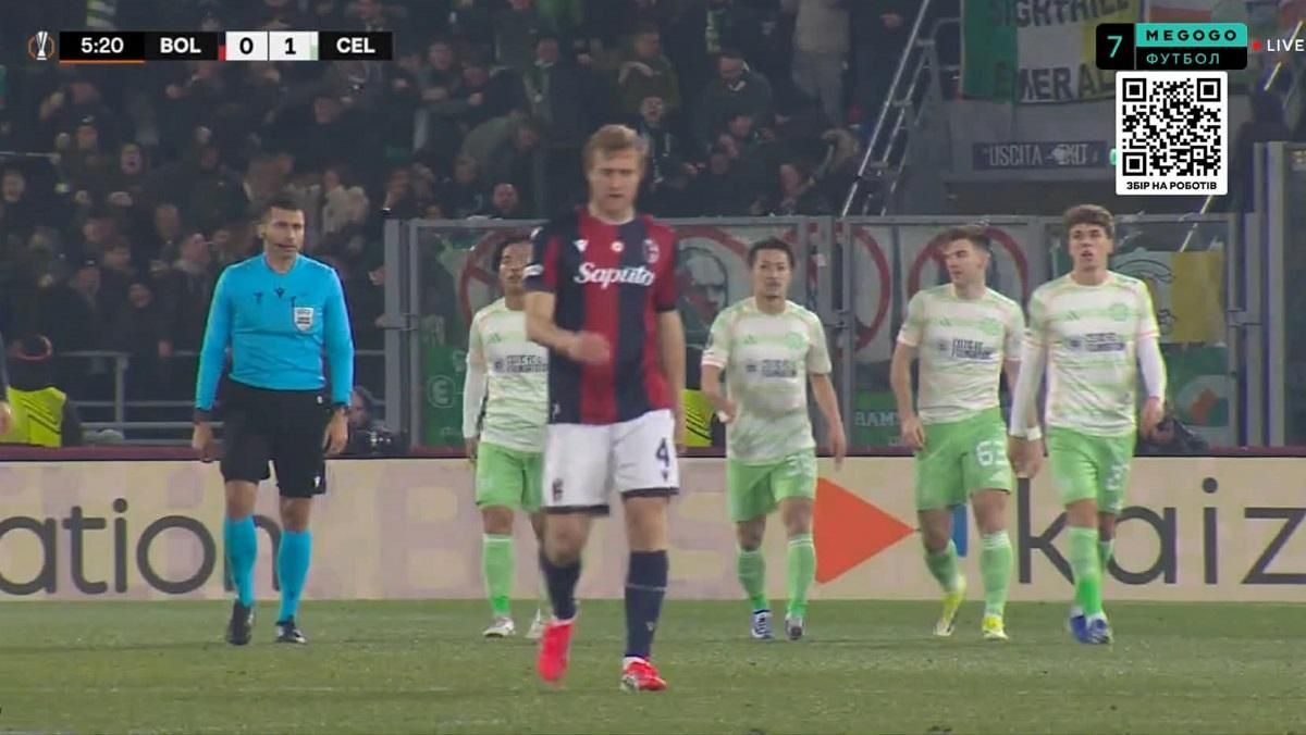 Селтик распсиав ничью с Болоньей / Скриншот из видео
