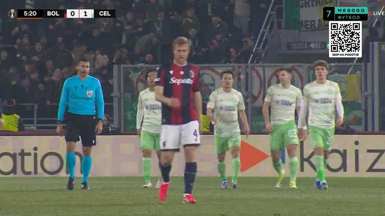 Селтік розпсиав нічию з Болоньєю / Скріншот з відео Селтік розпсиав нічию з Болоньєю / Скріншот з відео