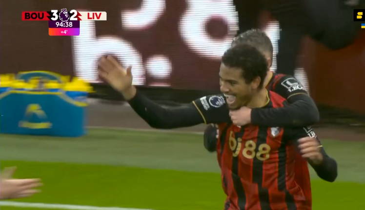 Гол Борнмута на 90+5 / Скріншот